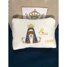 Bolsinha Nossa Senhora Aparecida. Necessaire maquiagem.