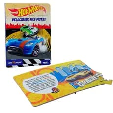 Livro LER e Brincar Quebra Cabeça HOT Wheels