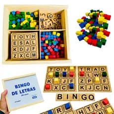 Bingo de Letras Alfabeto Peças Em Madeira 281 peças -  Brinquedo Educativo Pedagogigo
