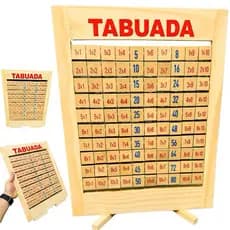 Tabuada Giratória em Madeira Aprender Contas Matemáticas Brinquedo Educativo Pedagógico