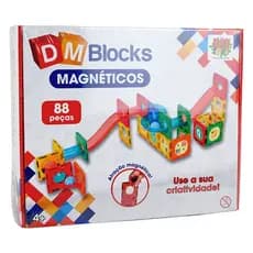 KIT BLOCKS MAGNÉTICOS COM 88 PEÇAS - DM TOYS