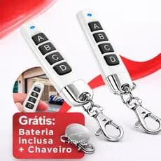 Controle Portão Eletrônico Universal 433MHz Chaveiro Mini 4 Botões Branco PPA Garen Seg