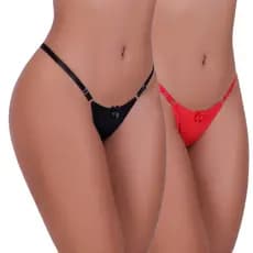 Kit 2 Calcinha Fio Dental Regulagem Empina Bumbum Sensual