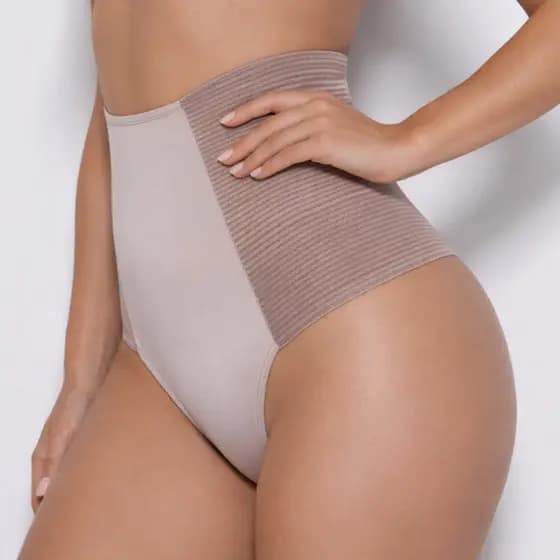 Calcinha Cinta Modeladora Segura Barriga Alta Compressão Reduz Medidas