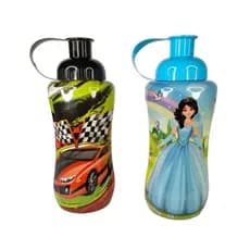 Garrafa Squeeze Infantil Com Tampa e Alça Princesa Melissa / Carros Velozes 600ml