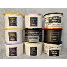 Pote Redondo Mantimentos Sal / Batata Palha / Chá / Amido de Milho / Amendoim / Milho / Farinha de Rosca Tupperware 1,1L