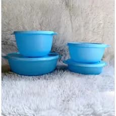 Potes Redondo Azul / Mostarda Com Vaporizador de 1L/1,5L/ 2L/ 3L Tupperware