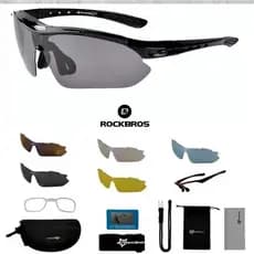 Óculos Bike 5 Lentes Polarizado Suporte Grau Ciclismo Rockbros