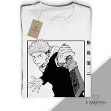 Camiseta Anime Jujutsu Kaisen Unissex Sukuna Satoru Gojo Malha com Elastano