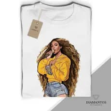 Camiseta e Baby look Beyonce MALHA COM ELASTANO