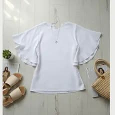 Blusa Feminina Tecido Leve Manga morcego Blusa tecido leve P M G GG EXG Blusa básica Blusa Elegante Casual Blusa Chique