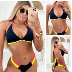biquíni tricolor moda praia feminina lançamento de biquíni moda praia blogueira asa delta biquíni verão lançamento moda feminina