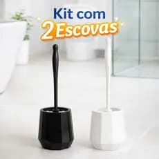 Kit Com 2 Escovas  Com Suporte Sanitarias  Com Cerdas Circulares Pratica Limpeza Rapida Higienica Lavabo Banheiro