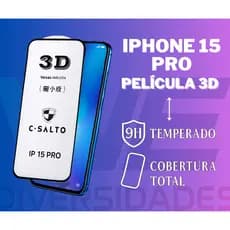 iPhone 15 Pro Película de Vidro Temperado 3D