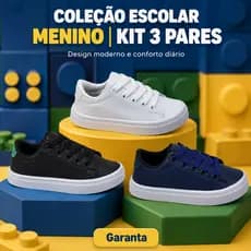 Kit 3 Tenis De Menino | Para Seu Filho o Melhor Modelo Com Design Moderno e Estilo | GARANTA JÁ!