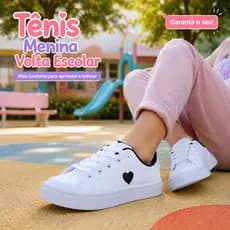 Tenis Infantil De Menina Versátil |  Casual Para o Dia a Dia e Escola Com Conforto | GARANTA O SEU!