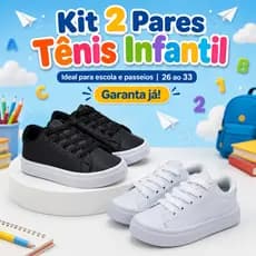 Kit 2 Tenis Infantil De Menino Casual | Dia a Dia Confortável e Leve 26 ao 33 | GARANTA JÁ!