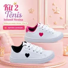 Kit 2 Tênis Casual Menina | Confortável e Resistencia Para Brincar e Estudar | COMPRE JÁ!