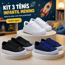 Kit 3 Tenis Infantil Menino | Volta as Aulas Com Praticidade e Estilo Do 26 ao 33 | COMPRE AGORA!