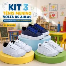 KIT 3 Tenis De Menino Para Escola | Conforto e Estilo Em 3 Pares Para TODOS OS MOMENTOS | PEÇA JÁ!