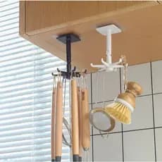 Porta Utensilios Cozinha Talheres Parede Suporte Giratorio Adesivo Gancho Multiuso Expansivel - Idea florida shop -