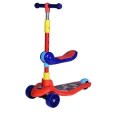 Patinete Infantil Assento Ajustável 2 Em 1 Infantil Versátil Azul Seguro