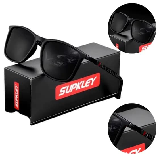 Óculos de Sol SUPKLEY Original, Polarizado, Óculos Masculino esportivo modelo quadrado protege dos raios UV400