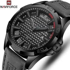 NAVIFORCE Relógio Masculino 8023 (COM CAIXA) moda esporte couro à prova d'água quartzo Casual