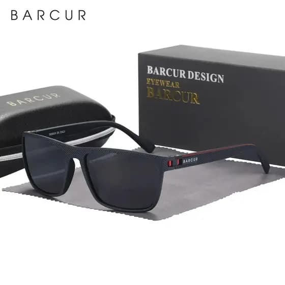 Óculos de Sol BARCUR Polarizado Proteção UV400 e UVB, Modelo TR90, Óculos masculino esportivo