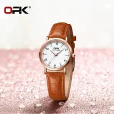 Relógio Feminino OPK 8613 à prova d'água relógio de quartzo, pulseira em couro