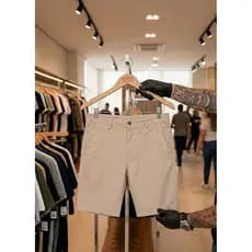 Bermuda Masculina de Sarja com Elastano Bolso Traseiro Embutido Bermuda Esporte Fno Masculina