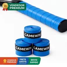 Kit Com 5 Overgrips Pedal Baike Para Raquete Beach Tennis Tênis Grip Azul Antiderrapante
