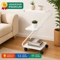 Mesa Auxiliar Carrinho Metálico Z Prateleira Resistente Salão escritorio clinica Estética domestico