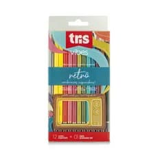 Lapis De Cor Vibes Tons Retrô 12 Cores 1 Lápis 6B  Tris