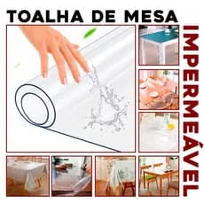 Toalha de Mesa Plástico PVC Ultra Grossa 4 6 e 8 Lugares Transparente Cristal Impermeável