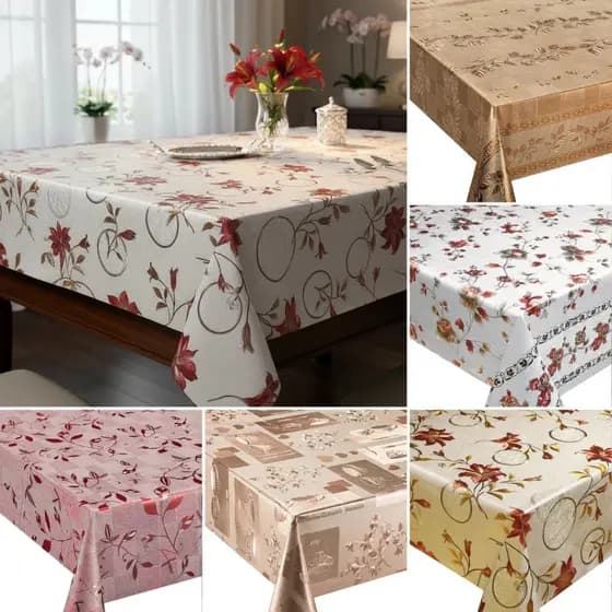 Toalha de Mesa Metalizada Premium Plástico Térmico e Impermeável Mesas de 4, 6, 8 e 10 Cadeiras
