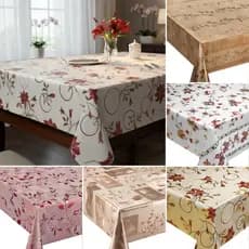 Toalha de Mesa Metalizada Premium Plástico Térmico e Impermeável Mesas de 4, 6, 8 e 10 Cadeiras