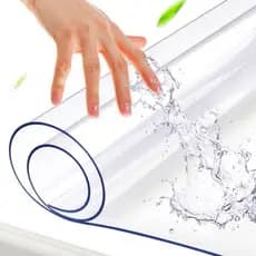 Toalha de Mesa Plástico PVC Ultra Grossa 4 6 8 Lugares Transparente Cristal Impermeável Térmica
