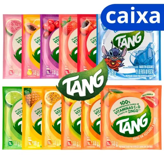 Suco Refresco Em Pó Tang Caixa Display C/18 Unidades Diversos Sabores - 18g