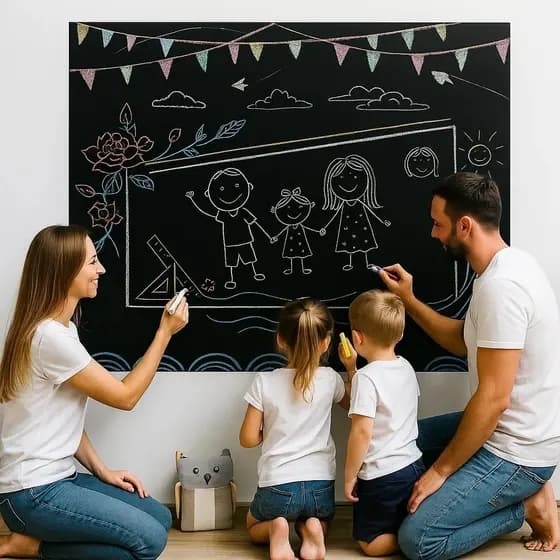 Lousa Adesivo Parede PVC Quadro Branco 2 Metros Marcador Infantil Escolar Decoração Quarto