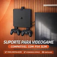 Suporte PS4 Slim Parede Com Suporte de Controle
