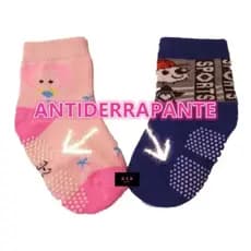 Kit 03 Pares de Meia Infantil Antiderrapante  Lindas Estampas e Muito Confortavel Poliester/Elastano Macia  Respiravel
