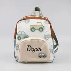Carro Bordado Mochila Infantil Nome Personalizado Mochilas Saco De Caminhada Sacos De Fraldas Personalizados Para Menino