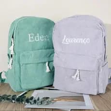 Mochila Escolar Para Adultos , Personalizada Com Nome Bordado De Veludo Crianças , Presente De Aniversário , Bolsa Lapto