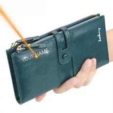 Gravar Nome Carteiras Femininas Moda Longo Couro Multifuncional Titular Do Cartão Bolsa Moeda Zíper Carteira Presente Pe