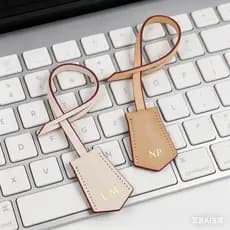 Nome Personalizado Primeira Letra Couro Genuíno Pingente De Retrô Usado Para Pendurar Bolsas Malas Etiquetas De Embarque