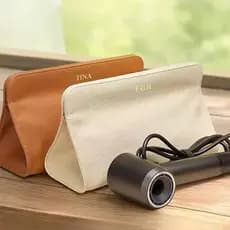 Saco De Armazenamento De Couro PU Macio Com Nome Personalizado , Estilo Luxuoso Requintado Para Secadores De Cabelo E Fe