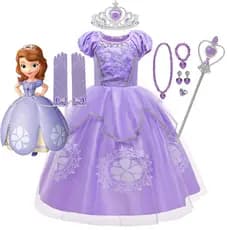 Sofia Princesa Vestido Crianças Traje Cosplay Dos Desenhos Animados O Primeiro Da Festa De Aniversário Vestir