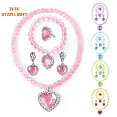 Colares Para Crianças Pulseiras Com Contas De Plástico Anéis Brincos Brinquedos Princesa Acessórios Festa Brincar Jóias
