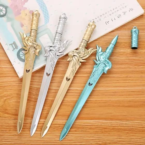 3 Peças Papelaria Escritório Criativo Phoenix Espada Caneta Gel Material Escolar